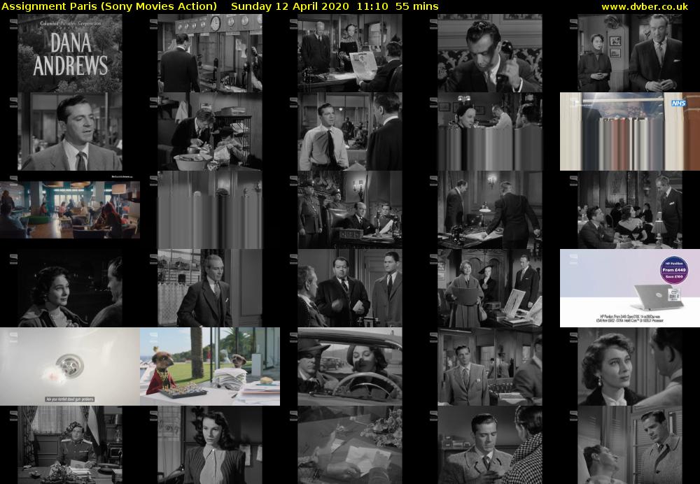 Assignment Paris (Sony Movies Action) Sunday 12 April 2020 11:10 - 12:05