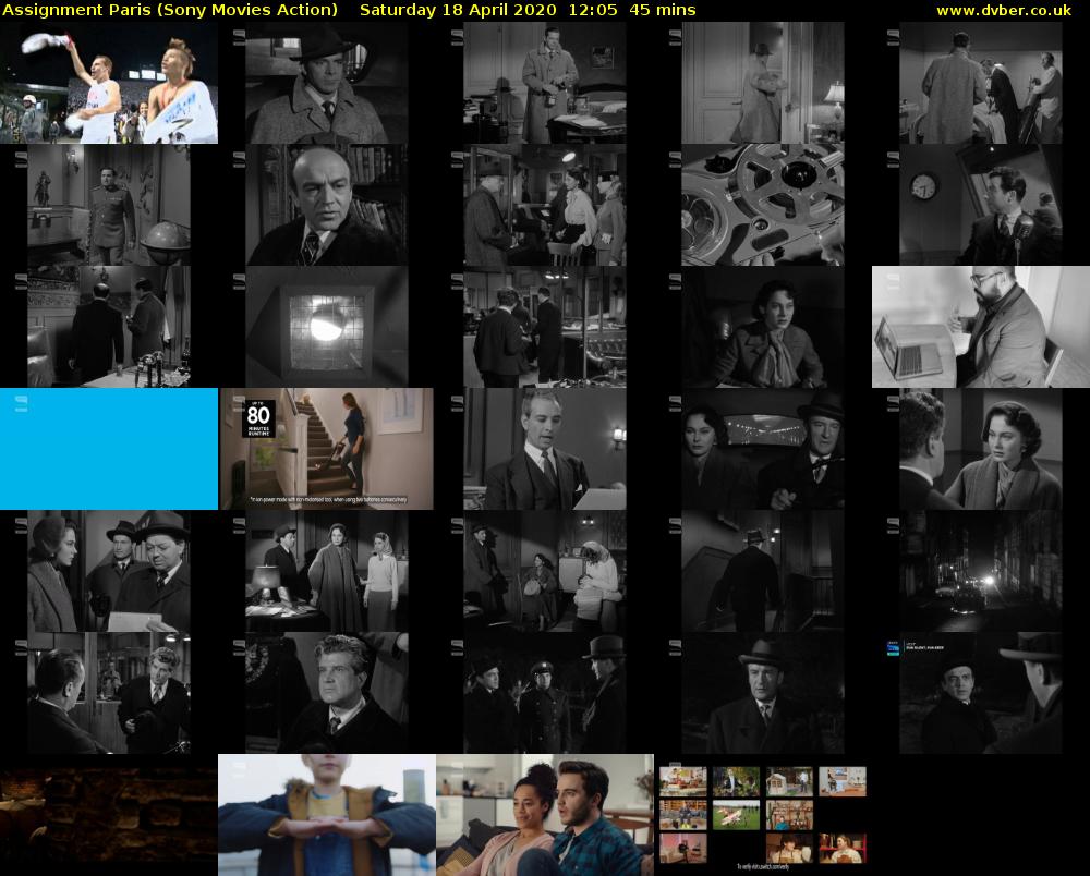 Assignment Paris (Sony Movies Action) Saturday 18 April 2020 12:05 - 12:50