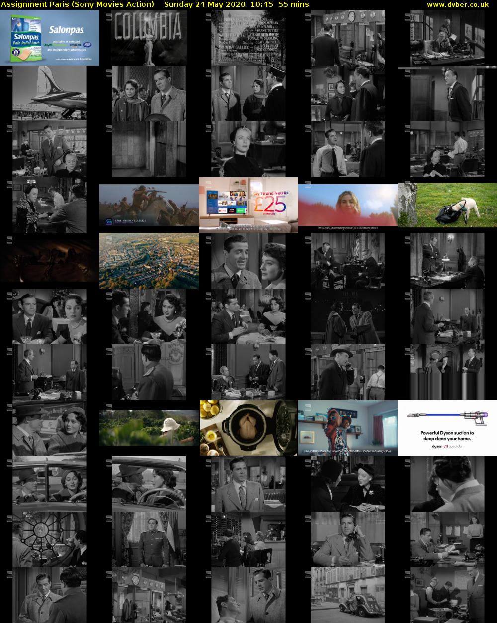 Assignment Paris (Sony Movies Action) Sunday 24 May 2020 10:45 - 11:40