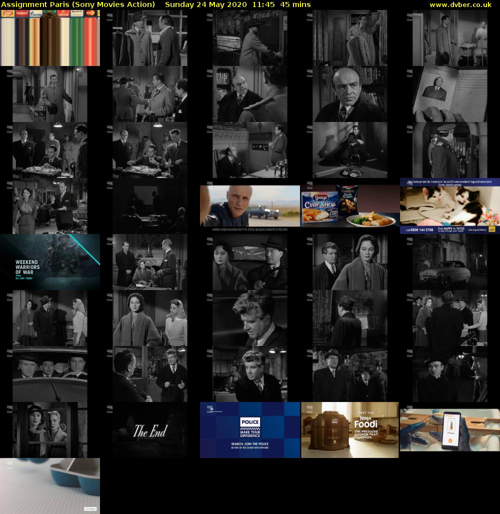Assignment Paris (Sony Movies Action) Sunday 24 May 2020 11:45 - 12:30
