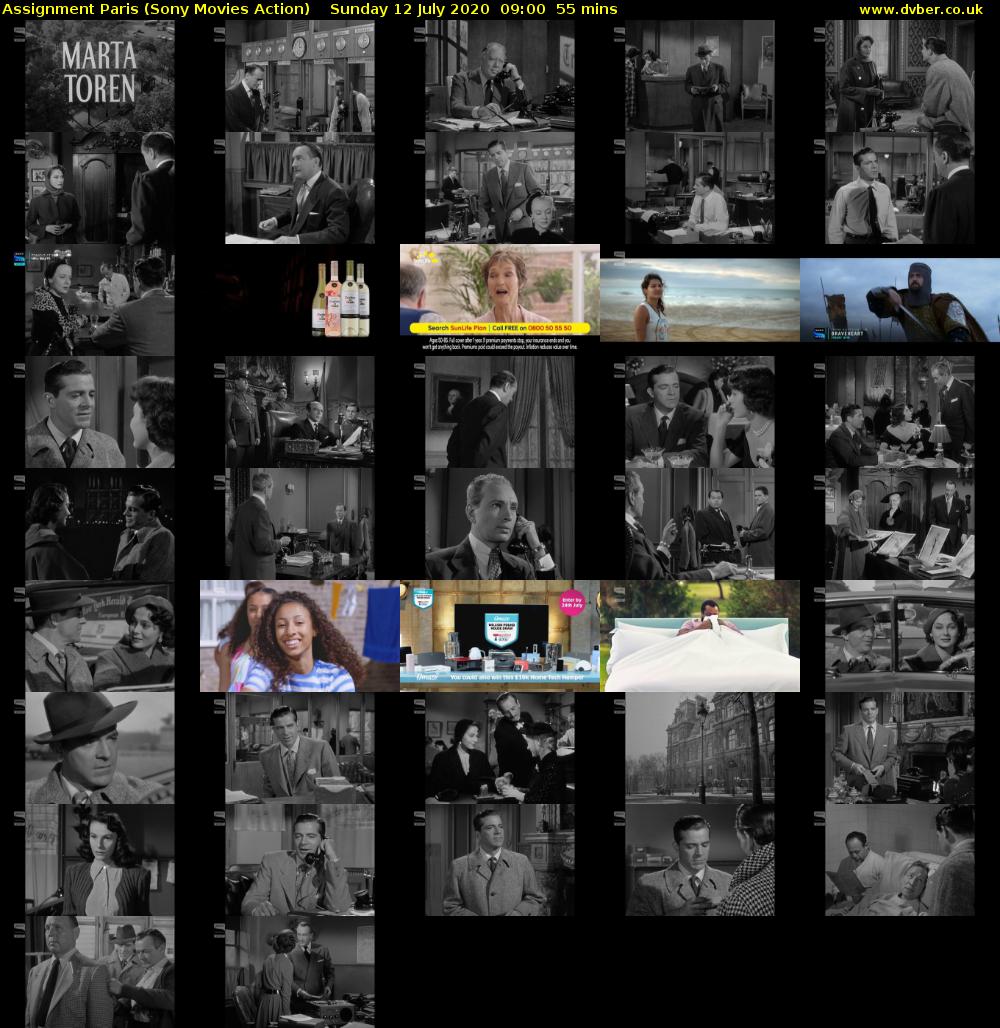 Assignment Paris (Sony Movies Action) Sunday 12 July 2020 09:00 - 09:55