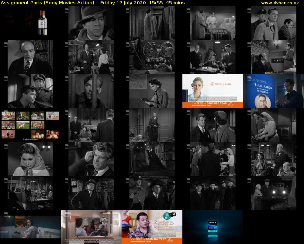 Assignment Paris (Sony Movies Action) Friday 17 July 2020 15:55 - 16:40