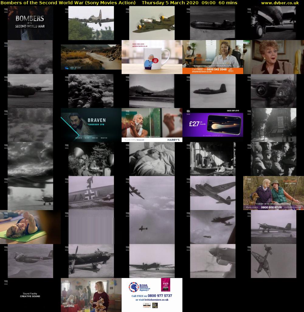 Bombers of the Second World War (Sony Movies Action) Thursday 5 March 2020 09:00 - 10:00