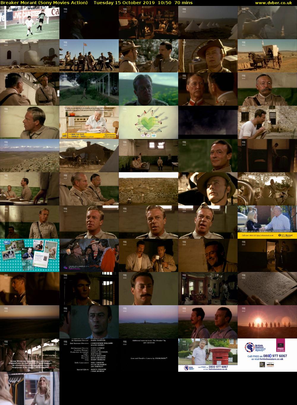 Breaker Morant (Sony Movies Action) Tuesday 15 October 2019 10:50 - 12:00