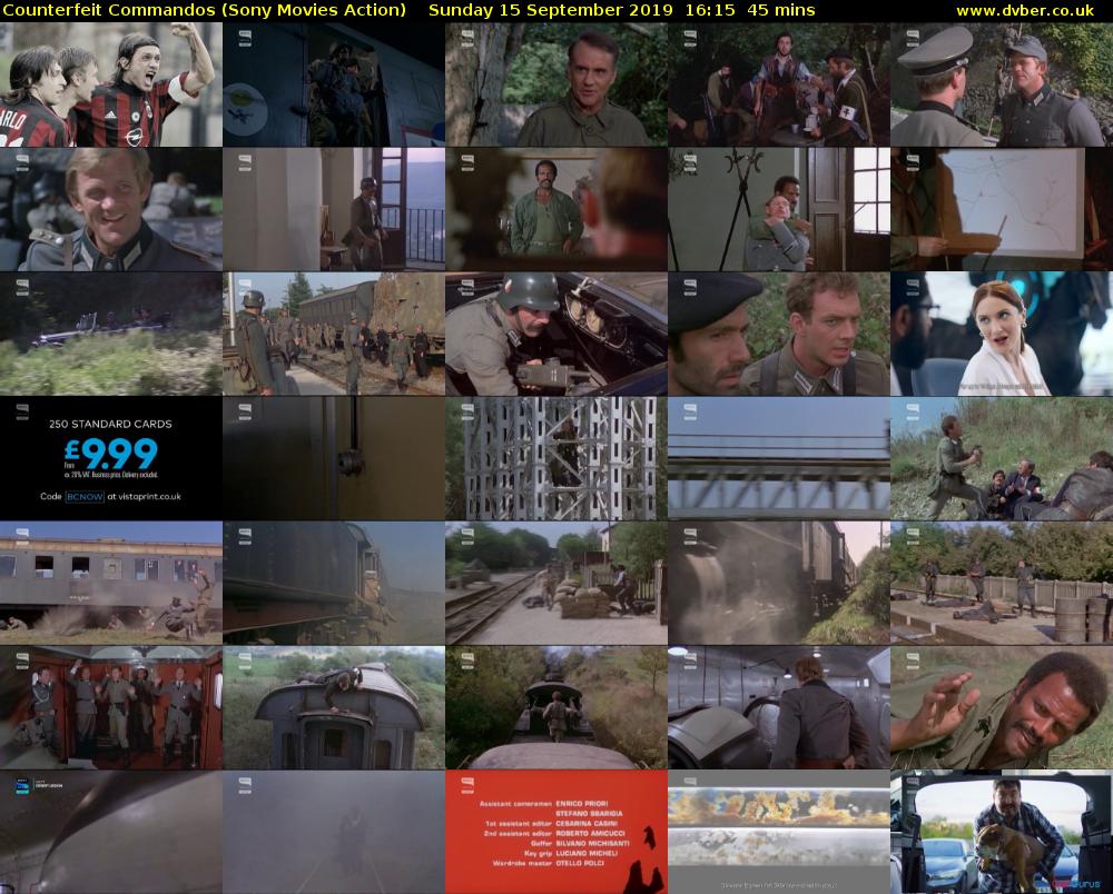 Counterfeit Commandos (Sony Movies Action) Sunday 15 September 2019 16:15 - 17:00