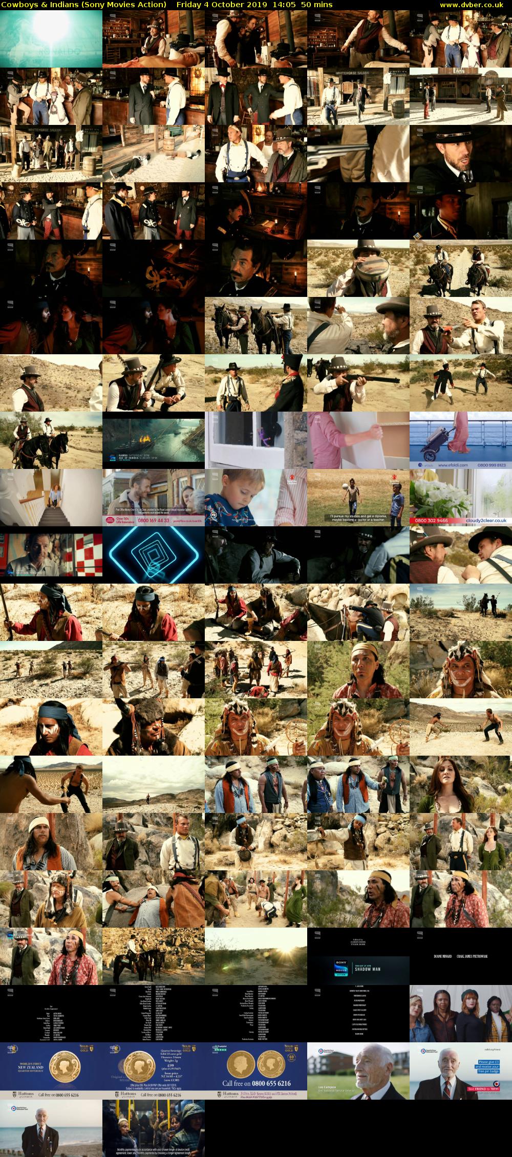 Cowboys & Indians (Sony Movies Action) Friday 4 October 2019 14:05 - 14:55
