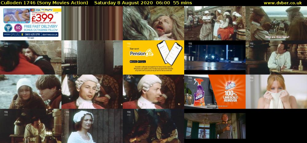 Culloden 1746 (Sony Movies Action) Saturday 8 August 2020 06:00 - 06:55