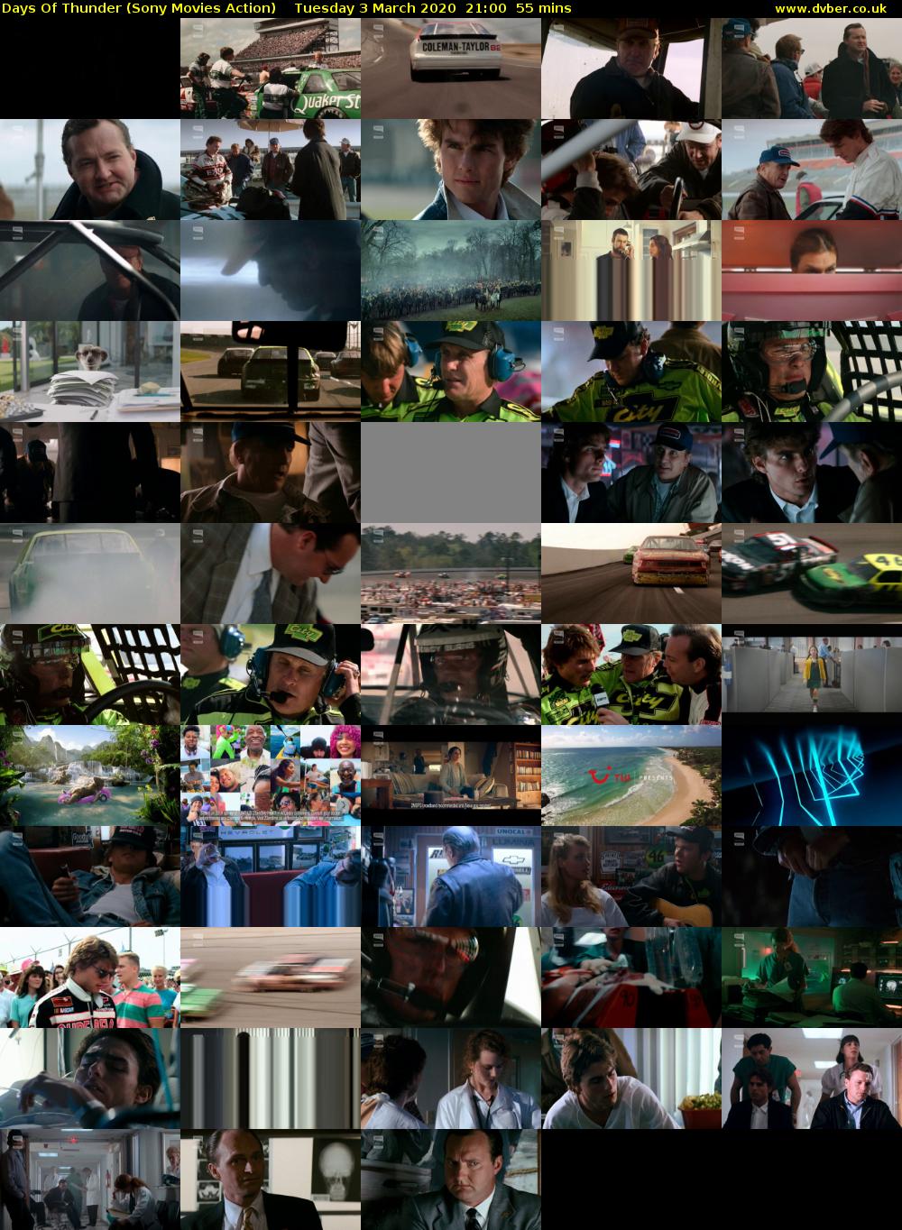 Days Of Thunder (Sony Movies Action) Tuesday 3 March 2020 21:00 - 21:55