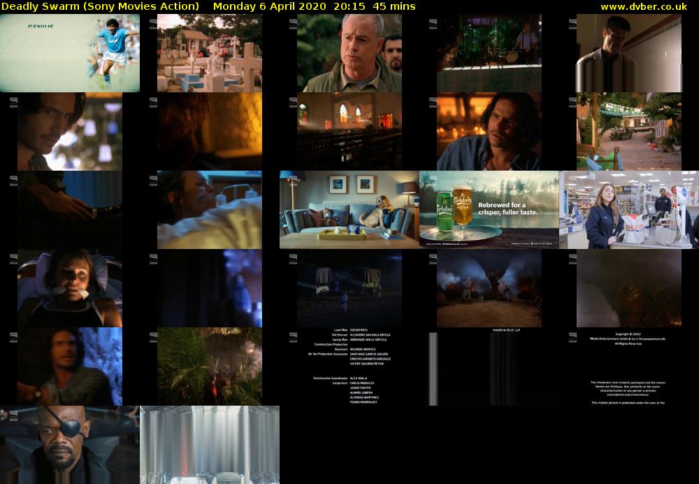 Deadly Swarm (Sony Movies Action) Monday 6 April 2020 20:15 - 21:00