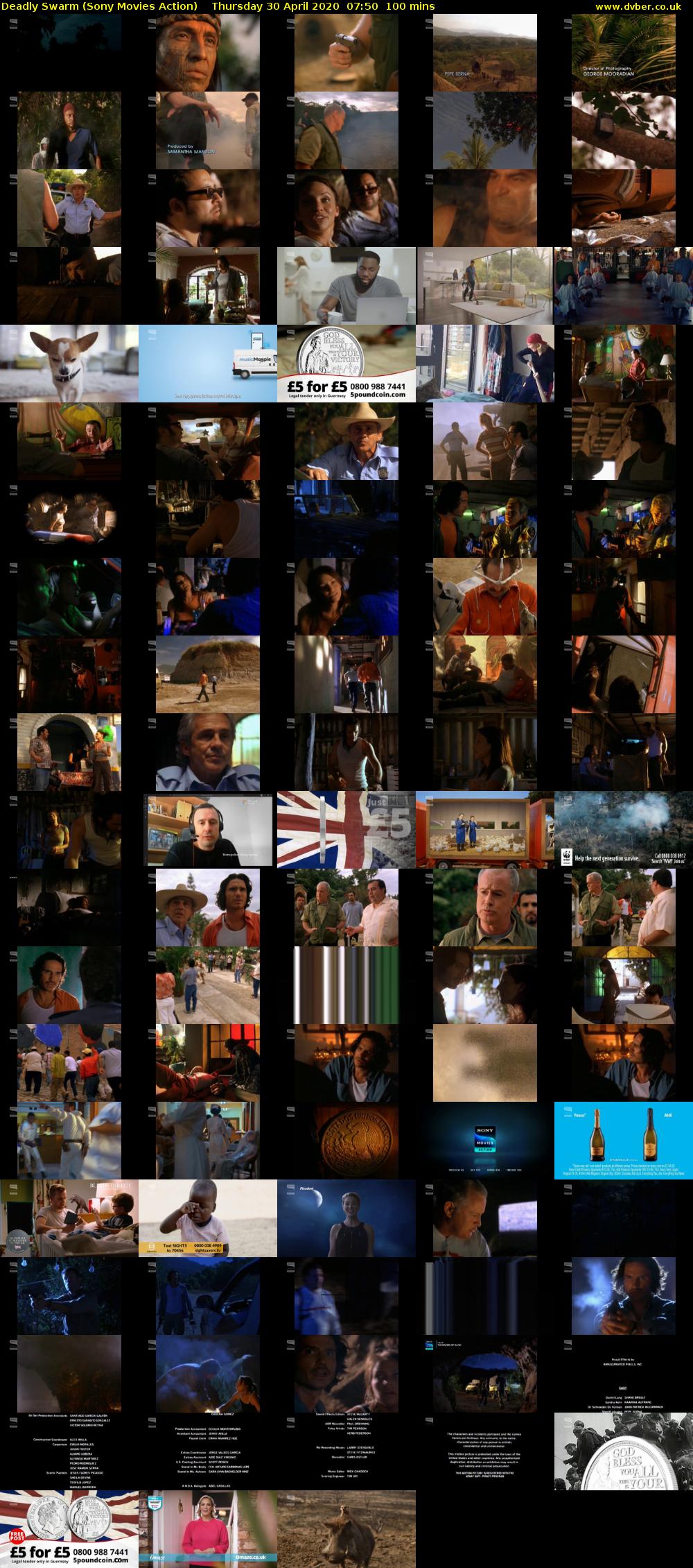 Deadly Swarm (Sony Movies Action) Thursday 30 April 2020 07:50 - 09:30