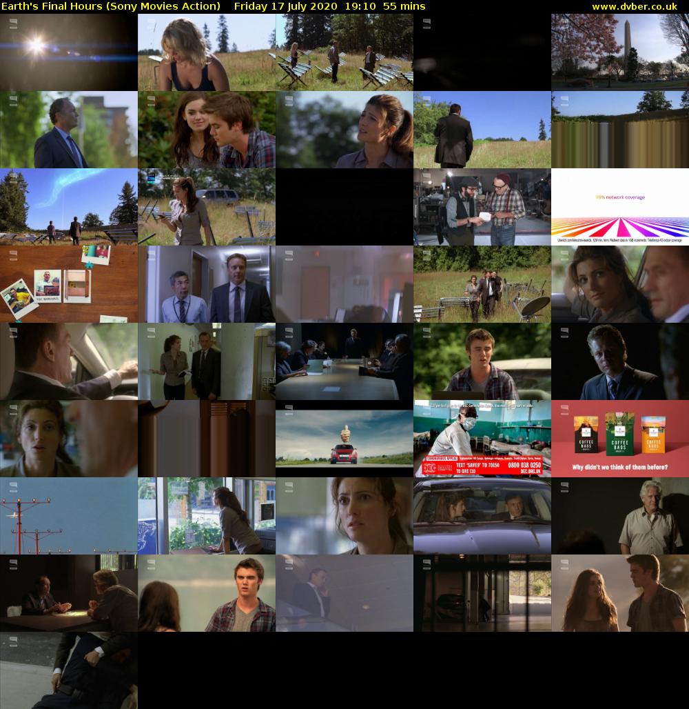Earth's Final Hours (Sony Movies Action) Friday 17 July 2020 19:10 - 20:05