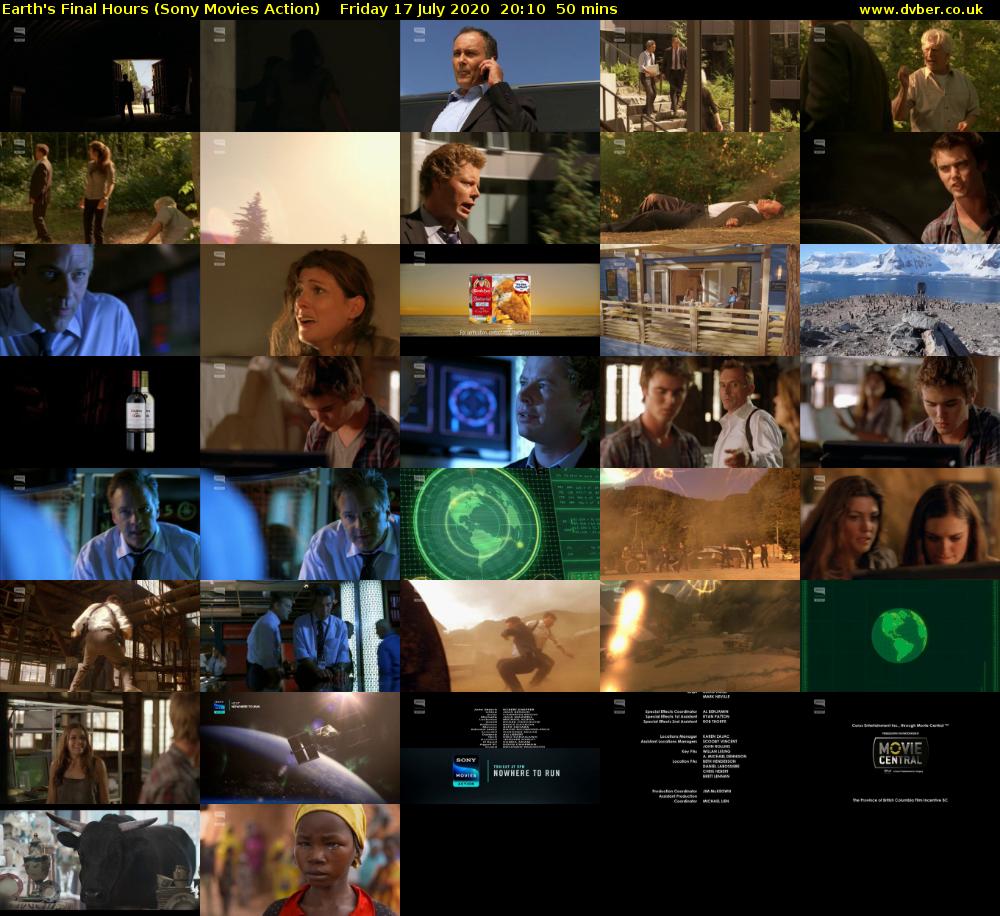 Earth's Final Hours (Sony Movies Action) Friday 17 July 2020 20:10 - 21:00
