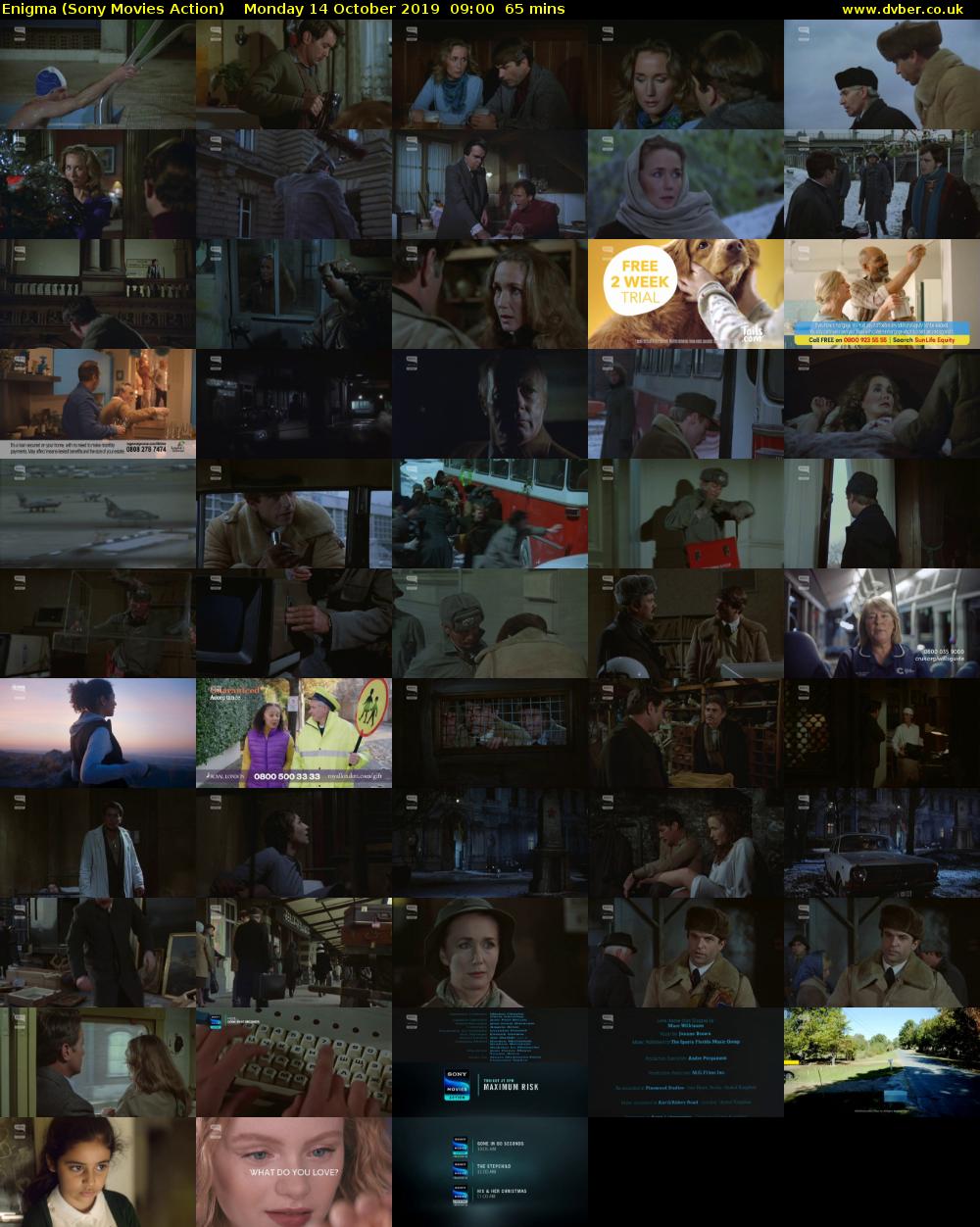 Enigma (Sony Movies Action) Monday 14 October 2019 09:00 - 10:05
