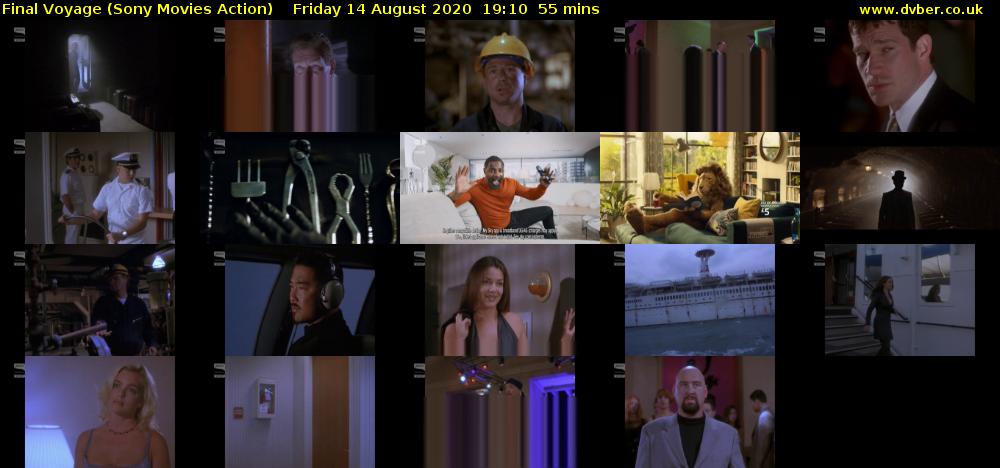 Final Voyage (Sony Movies Action) Friday 14 August 2020 19:10 - 20:05