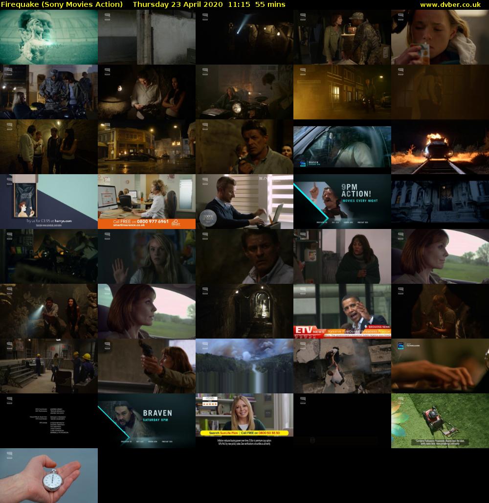 Firequake (Sony Movies Action) Thursday 23 April 2020 11:15 - 12:10