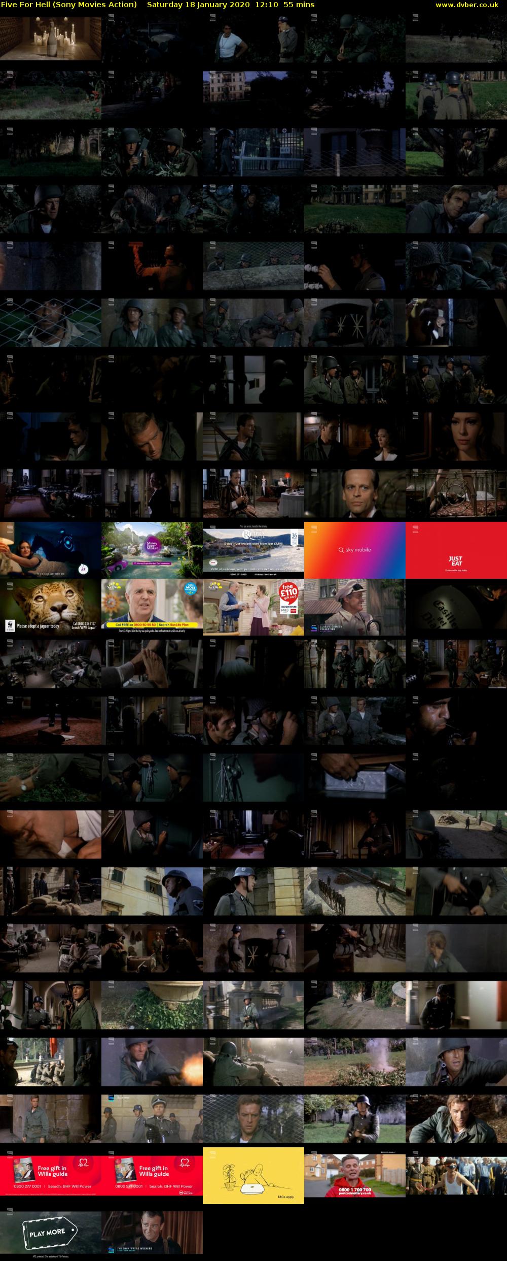 Five For Hell (Sony Movies Action) Saturday 18 January 2020 12:10 - 13:05