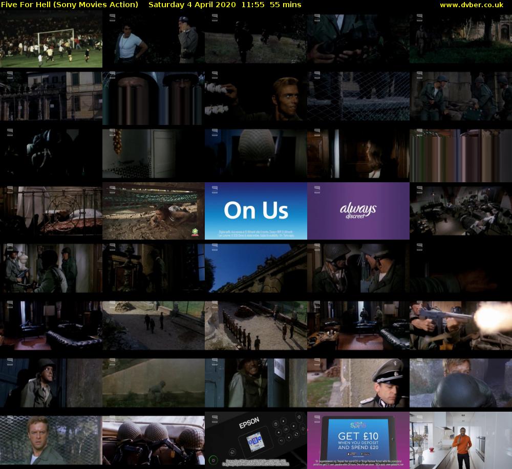 Five For Hell (Sony Movies Action) Saturday 4 April 2020 11:55 - 12:50