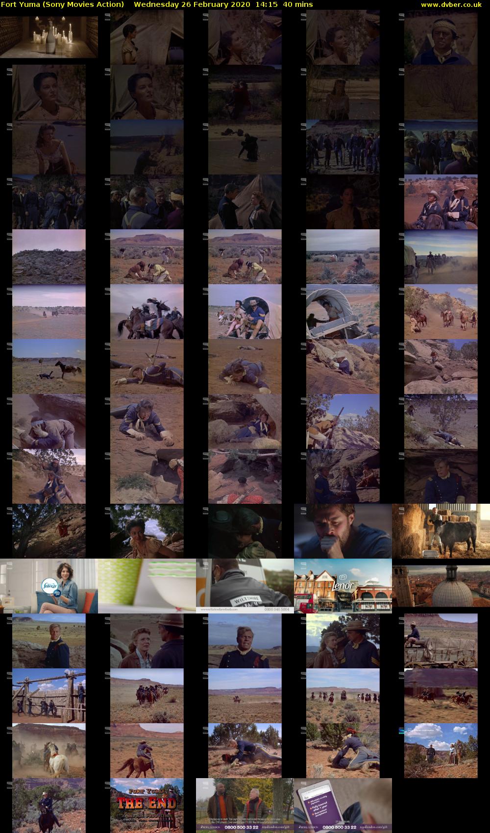 Fort Yuma (Sony Movies Action) Wednesday 26 February 2020 14:15 - 14:55