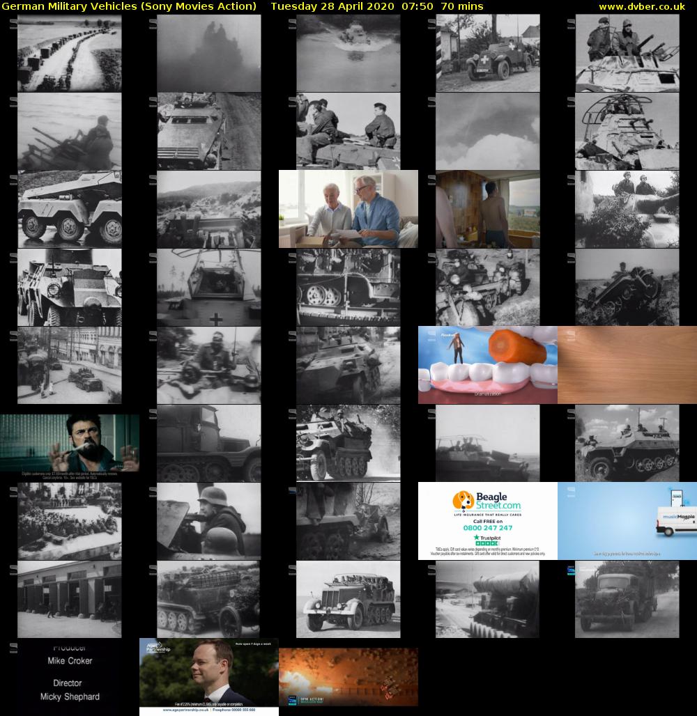 German Military Vehicles (Sony Movies Action) Tuesday 28 April 2020 07:50 - 09:00