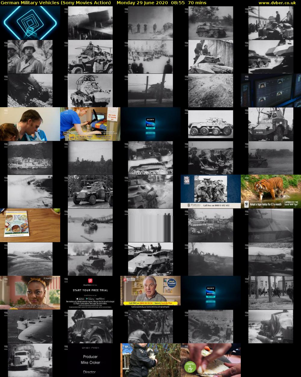 German Military Vehicles (Sony Movies Action) Monday 29 June 2020 08:55 - 10:05