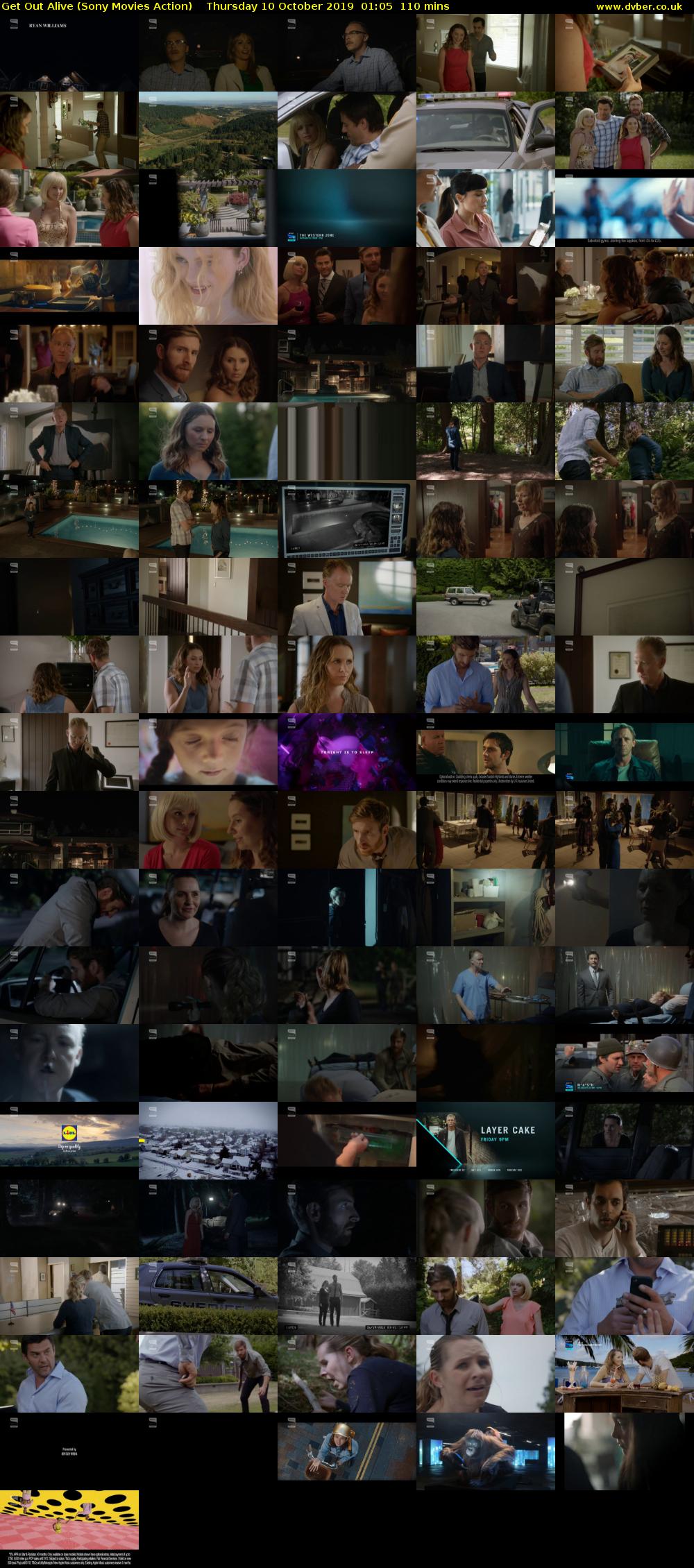 Get Out Alive (Sony Movies Action) Thursday 10 October 2019 01:05 - 02:55