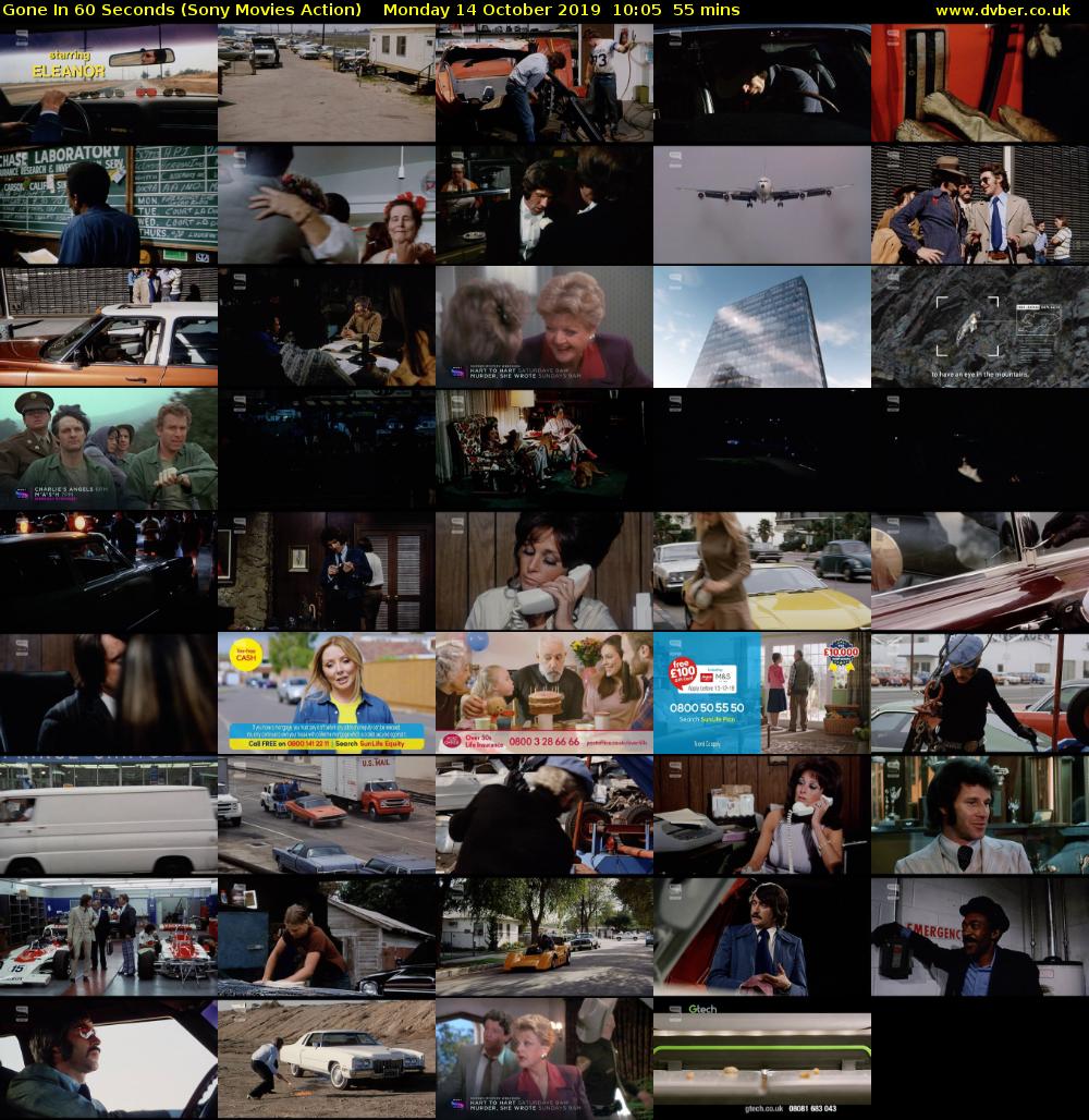 Gone In 60 Seconds (Sony Movies Action) Monday 14 October 2019 10:05 - 11:00