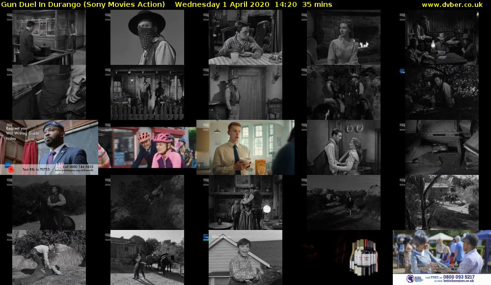 Gun Duel In Durango (Sony Movies Action) Wednesday 1 April 2020 14:20 - 14:55