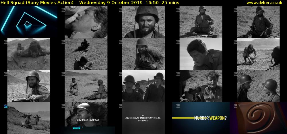 Hell Squad (Sony Movies Action) Wednesday 9 October 2019 16:50 - 17:15