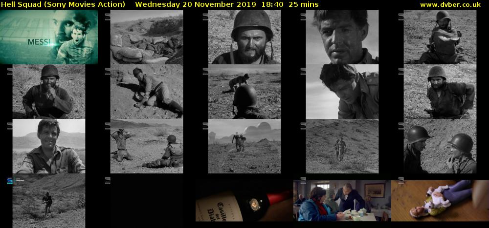 Hell Squad (Sony Movies Action) Wednesday 20 November 2019 18:40 - 19:05