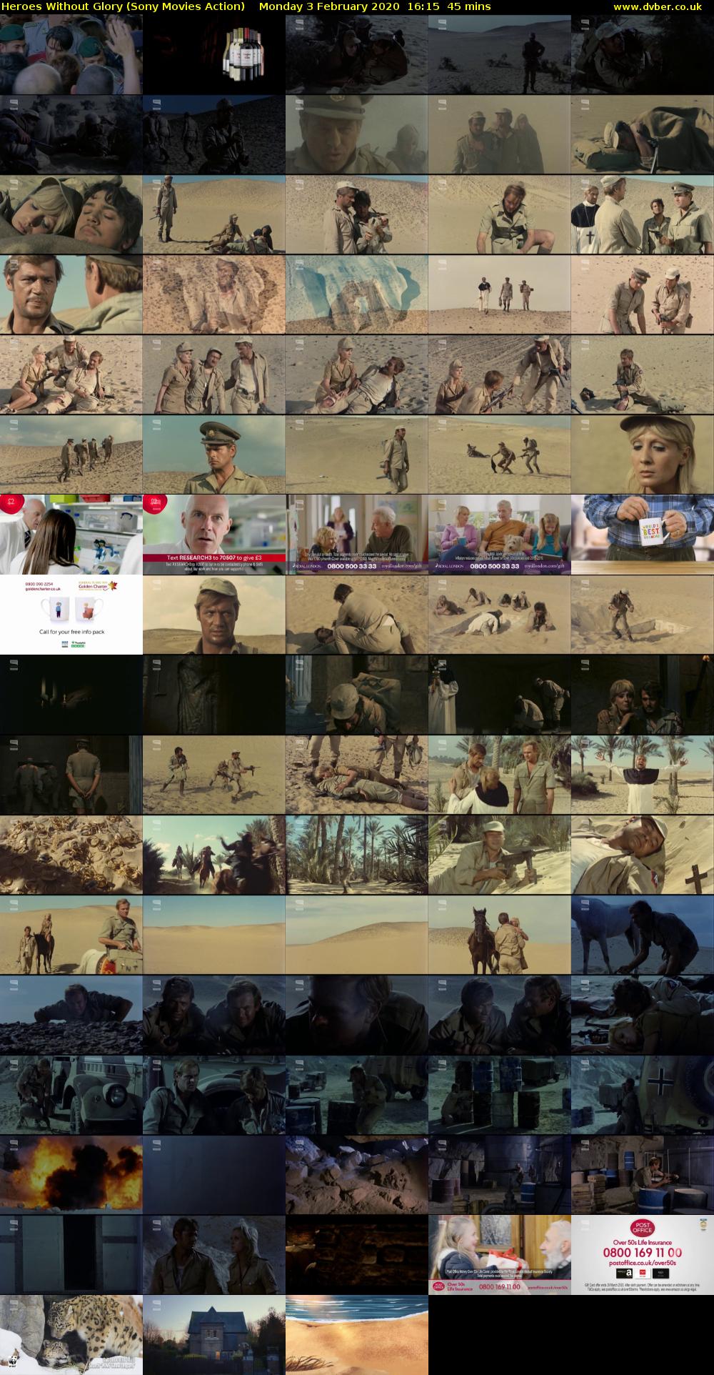 Heroes Without Glory (Sony Movies Action) Monday 3 February 2020 16:15 - 17:00