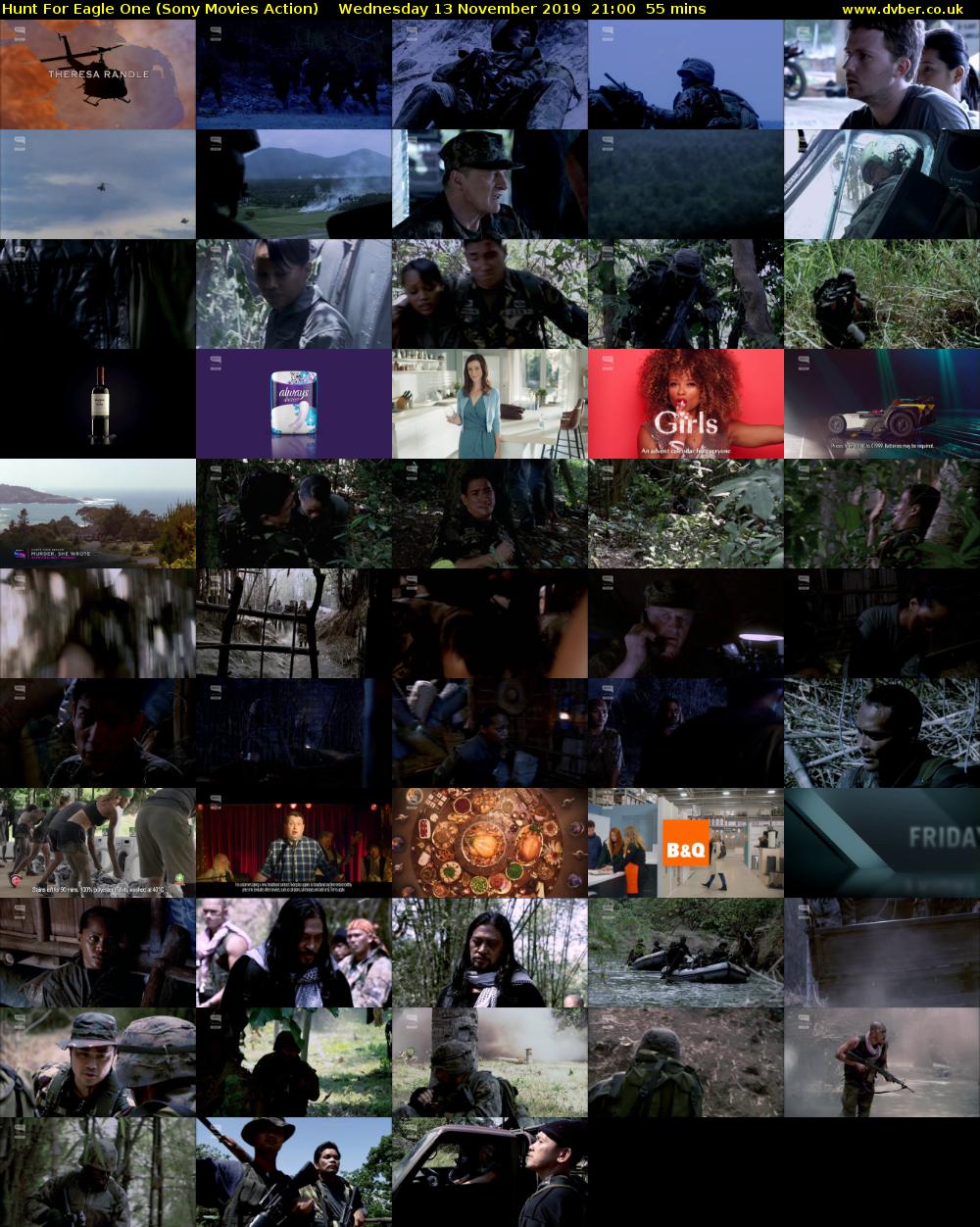 Hunt For Eagle One (Sony Movies Action) Wednesday 13 November 2019 21:00 - 21:55