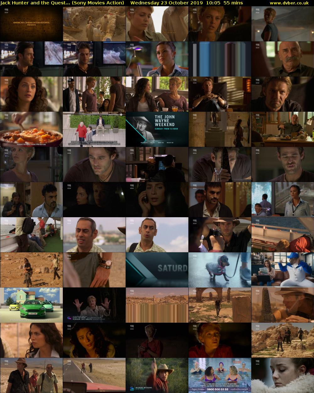 Jack Hunter and the Quest... (Sony Movies Action) Wednesday 23 October 2019 10:05 - 11:00