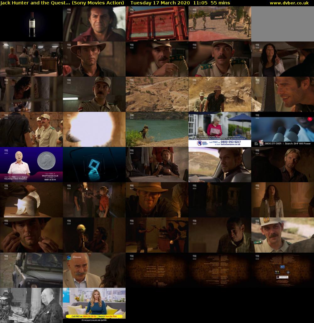 Jack Hunter and the Quest... (Sony Movies Action) Tuesday 17 March 2020 11:05 - 12:00
