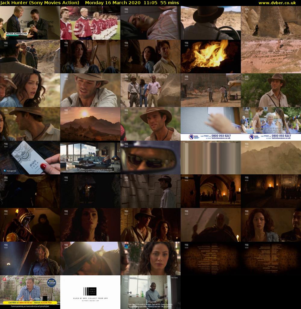 Jack Hunter (Sony Movies Action) Monday 16 March 2020 11:05 - 12:00
