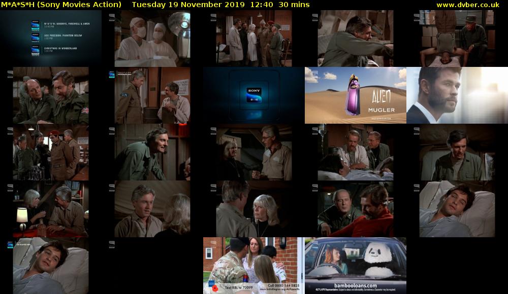 M*A*S*H (Sony Movies Action) Tuesday 19 November 2019 12:40 - 13:10