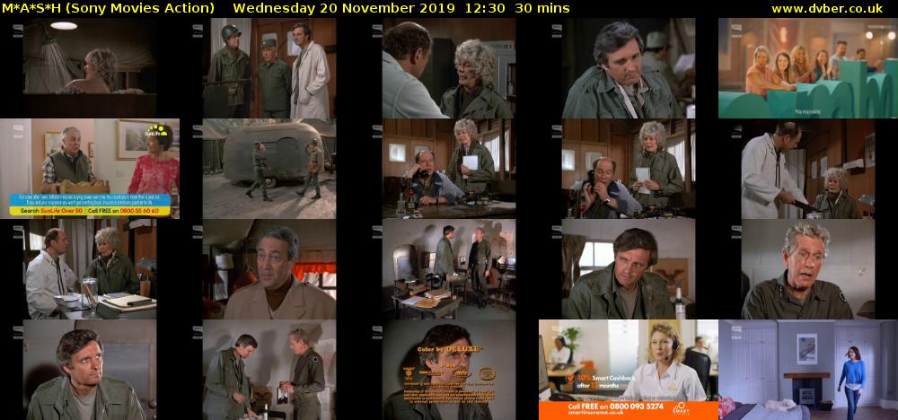 M*A*S*H (Sony Movies Action) Wednesday 20 November 2019 12:30 - 13:00