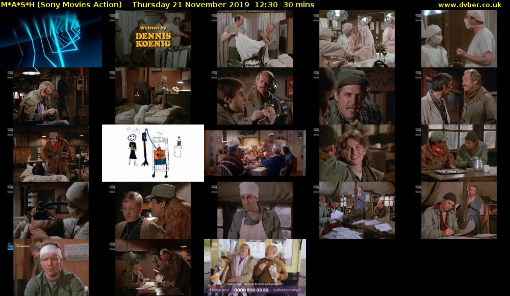 M*A*S*H (Sony Movies Action) Thursday 21 November 2019 12:30 - 13:00