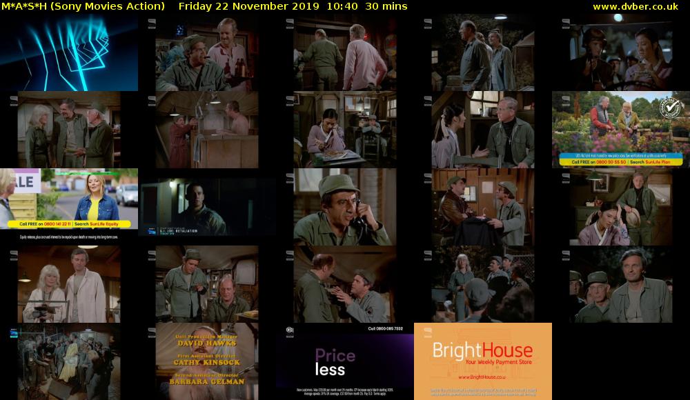 M*A*S*H (Sony Movies Action) Friday 22 November 2019 10:40 - 11:10