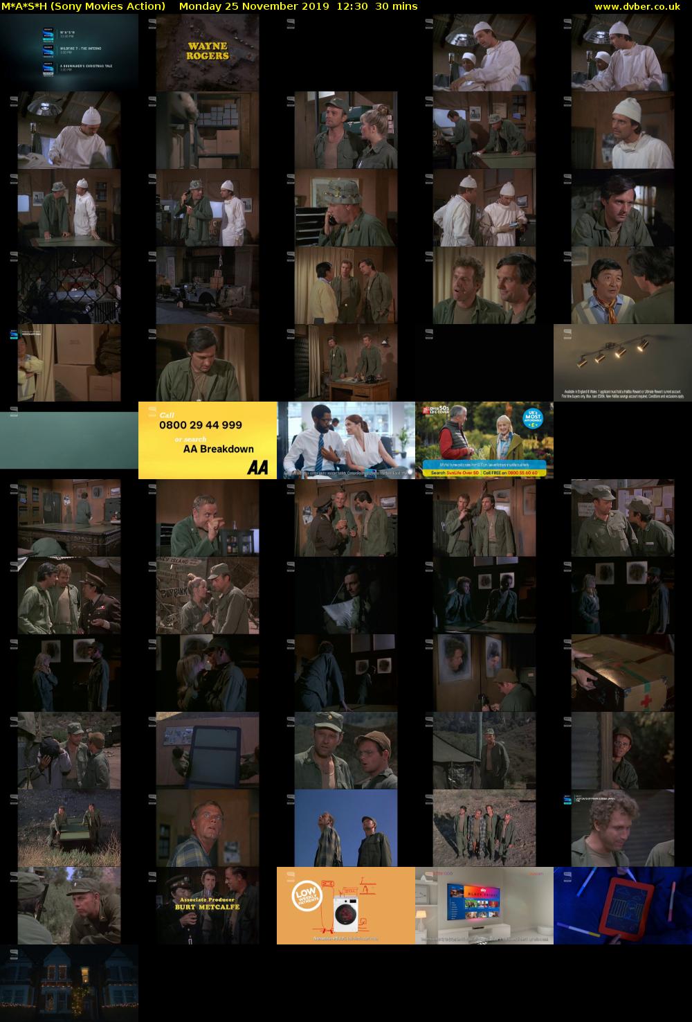 M*A*S*H (Sony Movies Action) Monday 25 November 2019 12:30 - 13:00