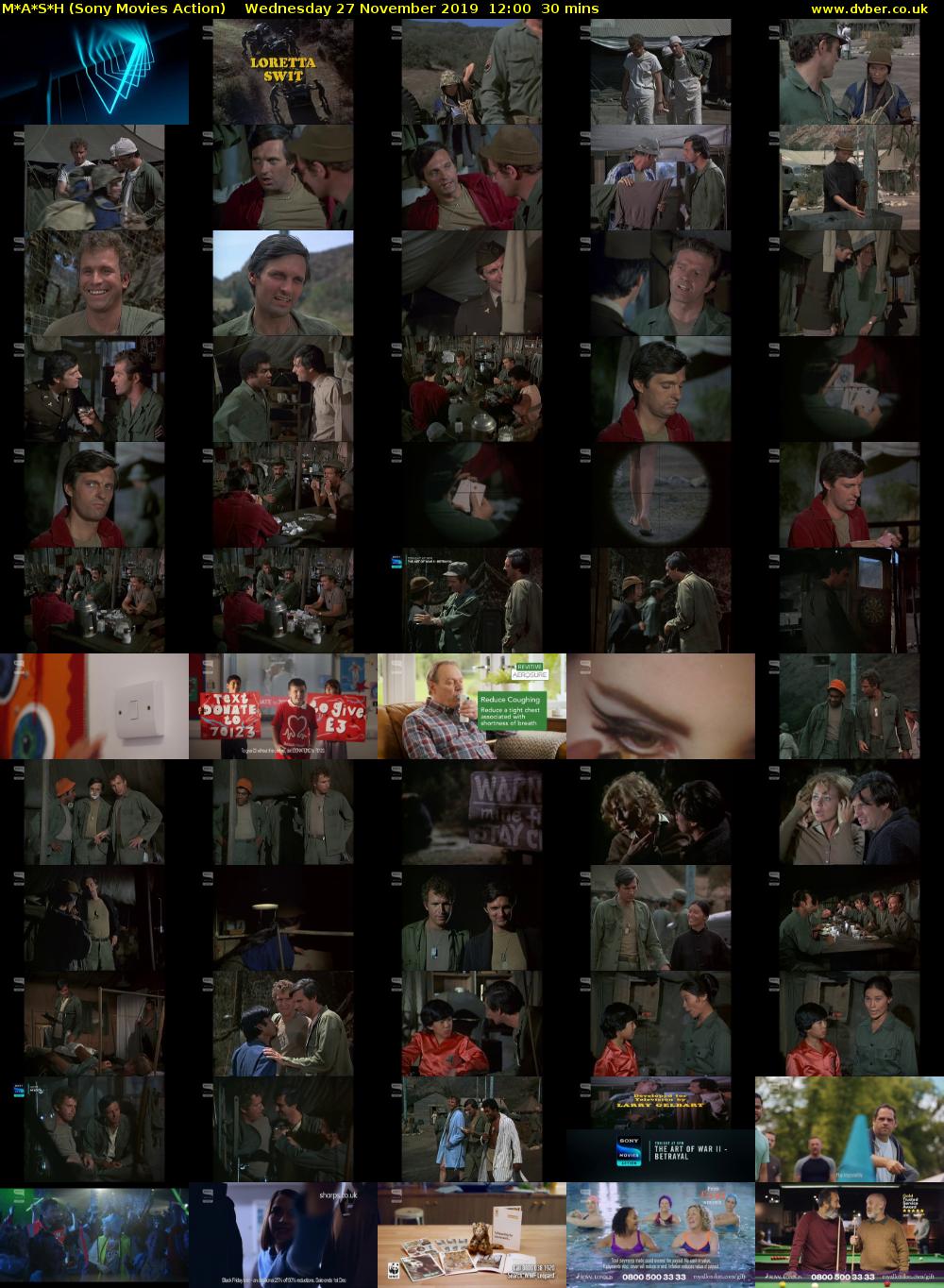 M*A*S*H (Sony Movies Action) Wednesday 27 November 2019 12:00 - 12:30