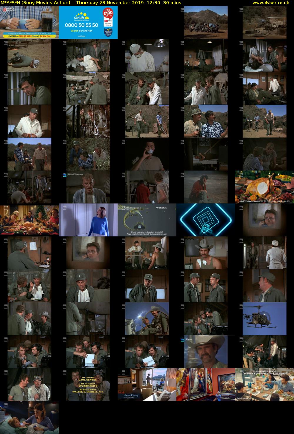 M*A*S*H (Sony Movies Action) Thursday 28 November 2019 12:30 - 13:00