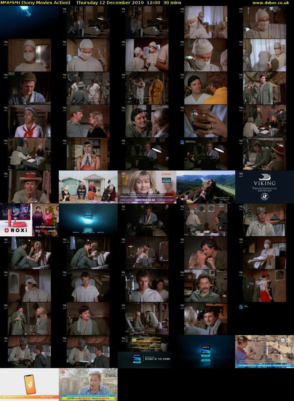 M*A*S*H (Sony Movies Action) Thursday 12 December 2019 12:00 - 12:30