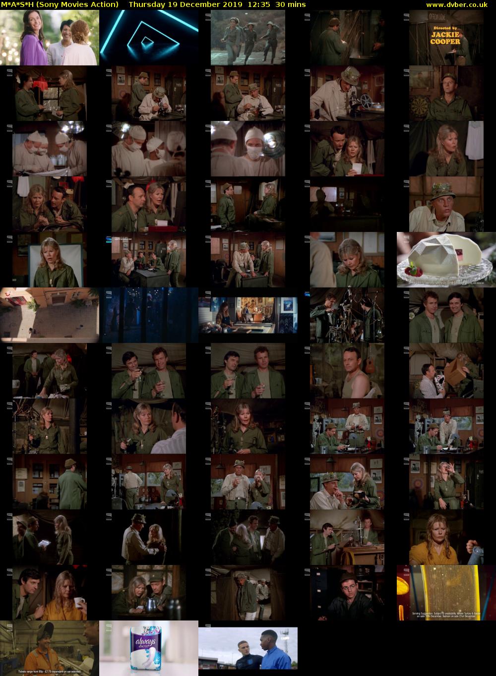 M*A*S*H (Sony Movies Action) Thursday 19 December 2019 12:35 - 13:05
