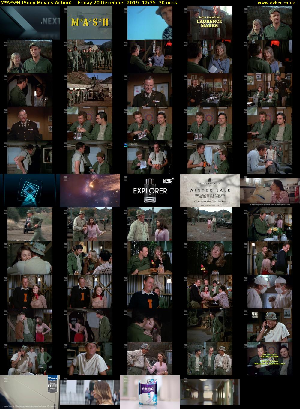 M*A*S*H (Sony Movies Action) Friday 20 December 2019 12:35 - 13:05