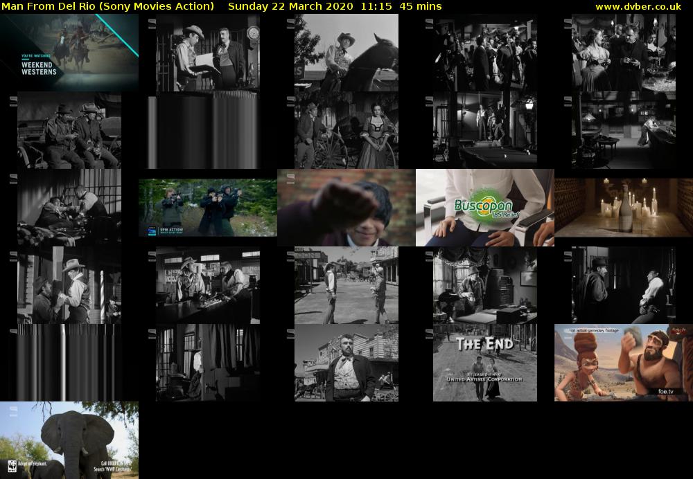 Man From Del Rio (Sony Movies Action) Sunday 22 March 2020 11:15 - 12:00