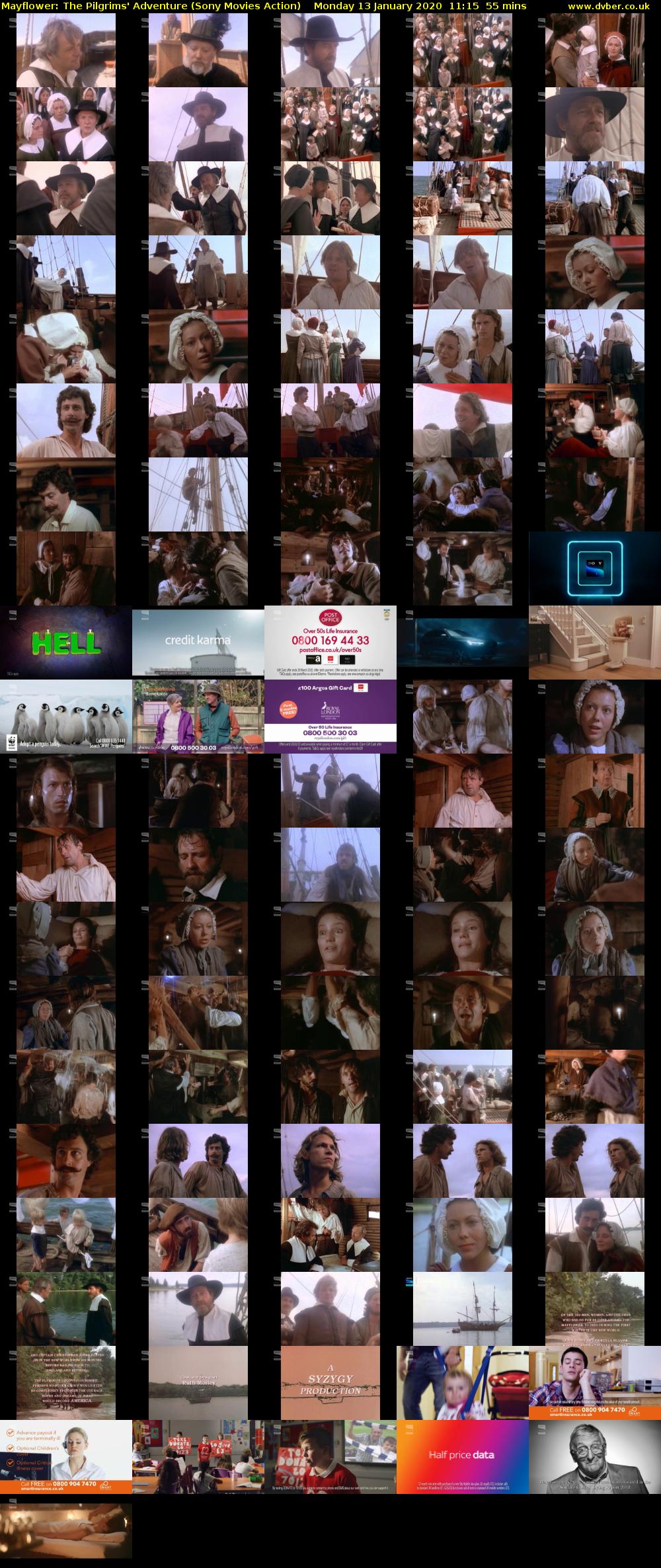Mayflower: The Pilgrims' Adventure (Sony Movies Action) Monday 13 January 2020 11:15 - 12:10