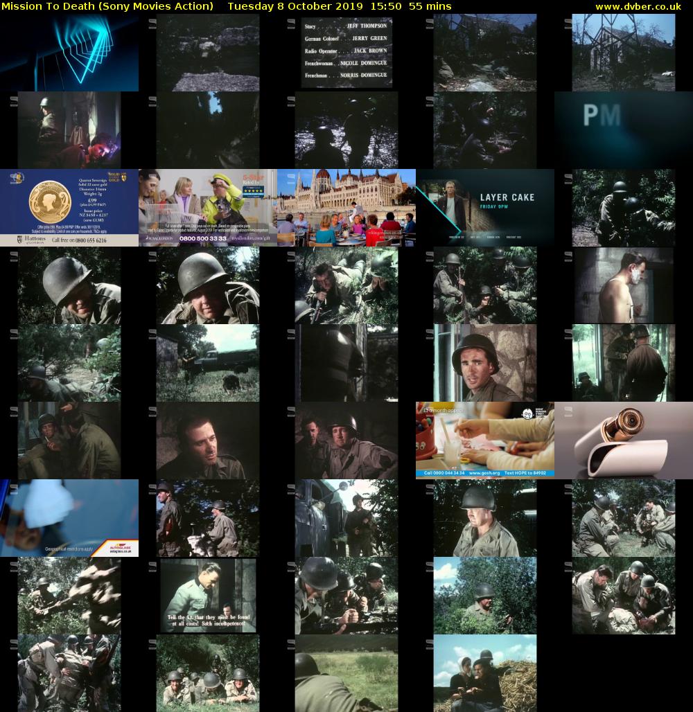 Mission To Death (Sony Movies Action) Tuesday 8 October 2019 15:50 - 16:45