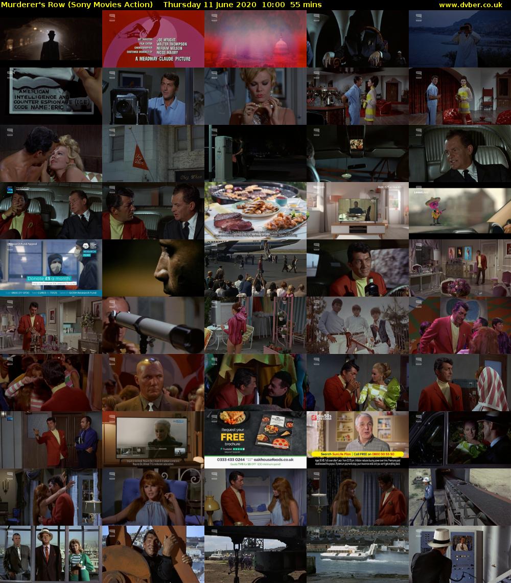 Murderer's Row (Sony Movies Action) Thursday 11 June 2020 10:00 - 10:55