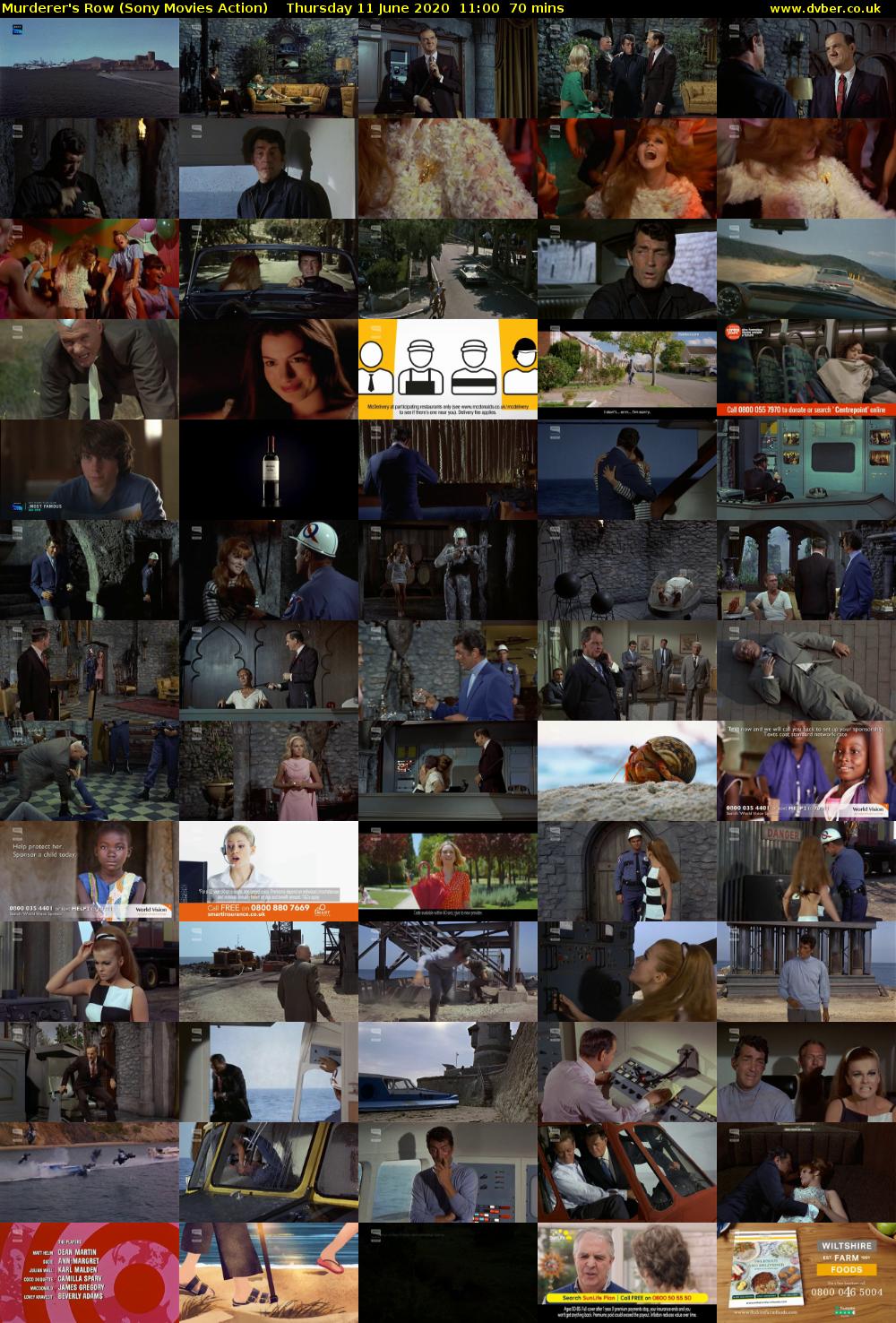 Murderer's Row (Sony Movies Action) Thursday 11 June 2020 11:00 - 12:10