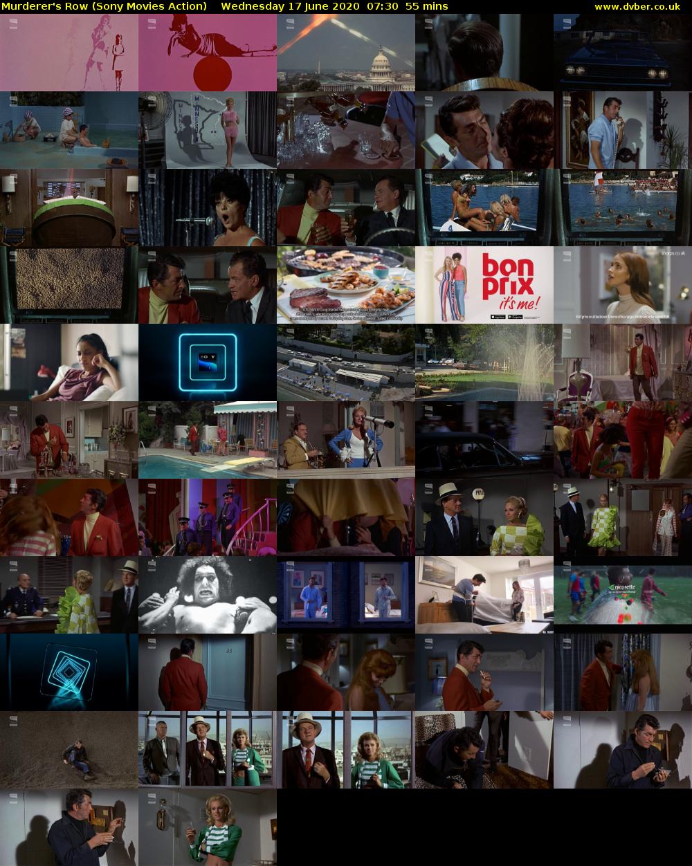 Murderer's Row (Sony Movies Action) Wednesday 17 June 2020 07:30 - 08:25